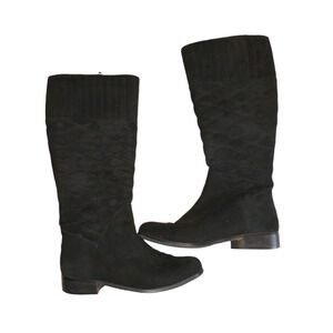 Van Eli Women’s Quilted Boots Black Calf US 6.5 Cute Winter Flats Comfort